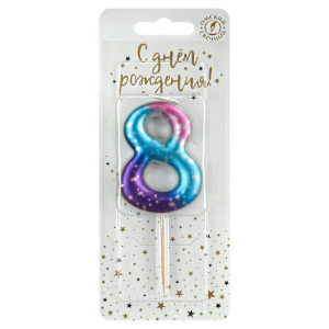 Свеча-цифра "8" космос, 4см
