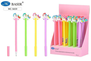 Ручка шариковая "Единорог" синяя, кор. ассорти