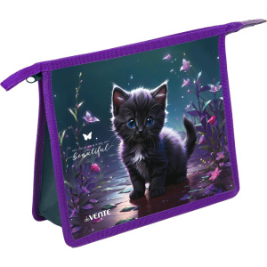 Папка д/тетрад. А5 (243x200x80) 1отд. молния сверху, пластик "Beautiful Cat",3D