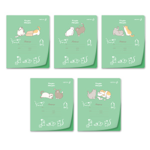 Тетрадь А5 24л кл. Светоч  пласт.обл. "Усатый - полосатый"