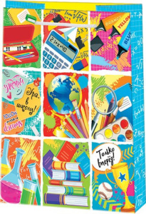 Пакет подар. бумажн. 18*23*10 см 130гр/м Школьный