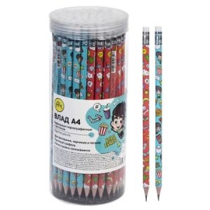 Карандаш ч/гр "Влад А4" НВ с ластиком