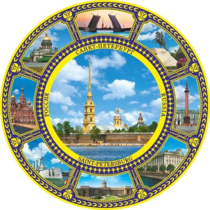Магнит сувенирный   7см СПБ Петропавловка, фарфор