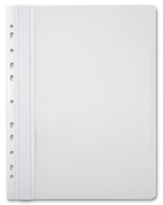 Скоросшив. пласт. прозр. верх. с перфорацией, белый, 0.12/0.16