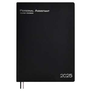 Ежедневник дат. 2025г А4 120л., мягк. переп., кожзам "Шеврет глосс черный"