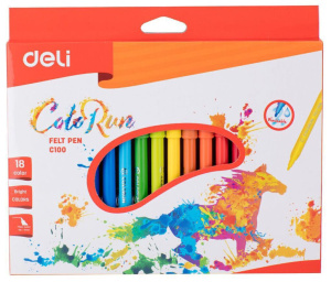 Фломастеры  18цв "Deli. ColoRun ", европодвес