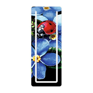 Закладка картонная с вырубкой "Божья коровка" мат.лам.