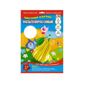 Картон цв. фольгинир. А4  5цв.  5л., пл. 265 гр/м2