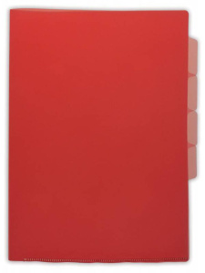 Папка уголок 3-х уровн. А4 прозр. плотн. 0,15мм красная