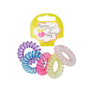 Набор резинок для волос "CHERRY MARY"  5шт , пружинка, ассорти
