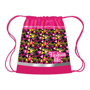 Мешок для обуви 1 отд, карман на молнии, 340*415, светоотр. Модная Геометрия