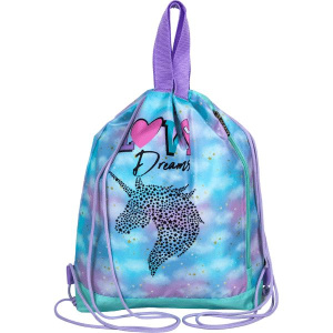 Мешок для обуви 1 отд, 380*430*90 Unicorn", карман, верев.завязки, ручки