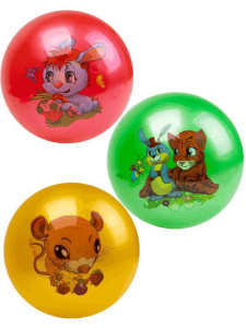 Мяч 25 см "Ассорти" полимерный БЕЗ НАДУВКИ