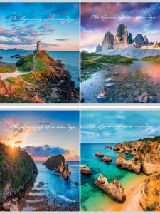 Тетрадь А5  96л кл. Проф-Пресс "Чарующие виды" перевертыш