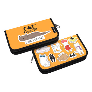 Пенал 1 отд. (205*110*25) молния, ткань, "Funny Kittens"