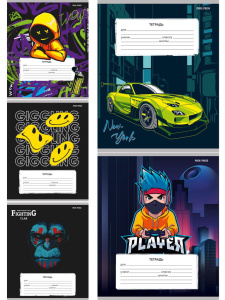 Тетрадь А5 18л кл. Проф-Пресс "Современные дизайны - 2", белизна 100%