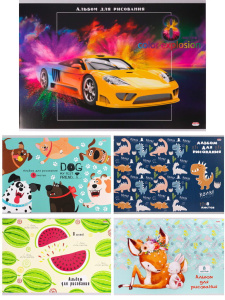 Альбом А4  8л скоба "Микс" пл. 100гр/м