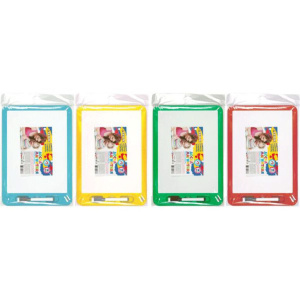 Доска маркерная deVENTE 31*21см двусторонняя, белая с крышкой-подставкой, цвет ассорти