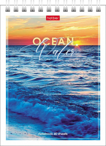 Блокнот А6  40л гребень "Аквалайф" УФ-лак, клетка