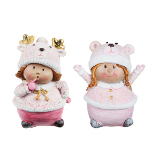 Статуэтка "Карапуз в шапочке с мишкой" 6х5х9см, поплистоун, 2 дизайна