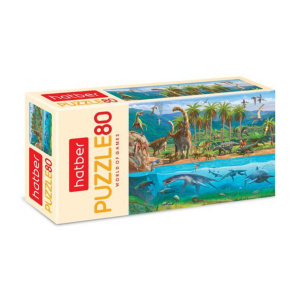 Пазлы   80 элементов  230*165мм.  "Эра динозавров"