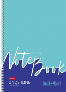 Тетрадь А4  80л кл. гребень Hatber "Underline" жестк.подл.