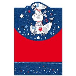 Папка для тетрадей  А4 на липучке . Зверушки, 1 отд, пластик, фигурная вырубка