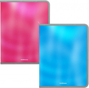 Папка д/тетрад. А4 (327*228*30) молния вокруг, пластик "Glossy Bubble Gum"ассорти