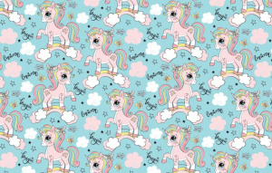 Бумага упаковочная 70*100см  "Единороги"