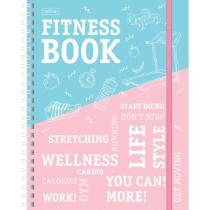 Фитнес дневник А5 96л "Don't stop! WORK!" со справ.инф., глянц.лам, гребень, на резинке