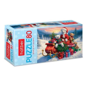 Пазлы   80 элементов  230*165мм.  "Рождественские мишки"