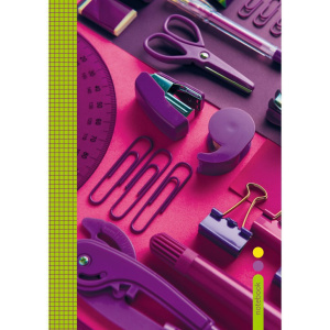 Тетрадь А4 7БЦ 120л кл. сшивка Канц-Эксмо "Яркий офис" мат.лам., выб.лак.