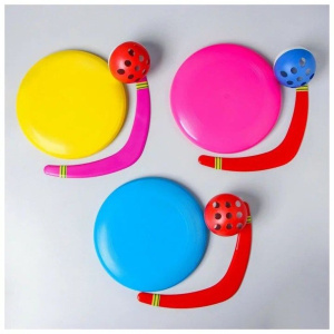 Набор игр. Бумаренг малый 30см, Летающая тарелка 23см,  Мяч