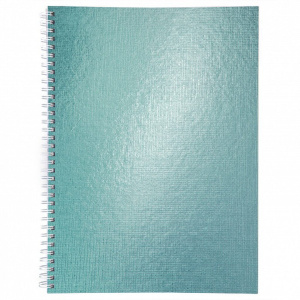 Тетрадь А4  96л кл. гребень бумвинил Hatber "METALLIC Мята"