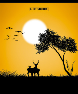 Тетрадь А5 48л кл. ПЗБМ "Жаркая Саванна" мат.лам., брайль, белизна 100%