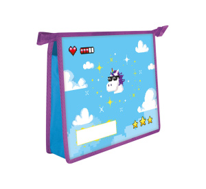 Папка д/тетрад. А5 (230*190*50) 1отд. молния сверху, пластик "Игра с единорогом"