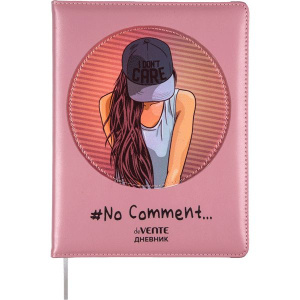Дневник универсальн. обл. кожзам, тв.пер. "No Comment"  с поролоном, аппликация., 48л,ляссе
