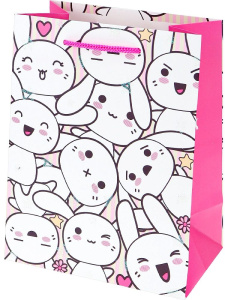 Пакет подар. бумажн. 18*23*10 см, 190гр/м2  Влюбленный зайка