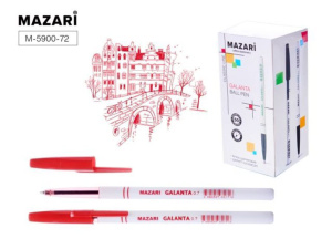 Ручка шар. MAZARI "Galanta" красная, 0,7мм