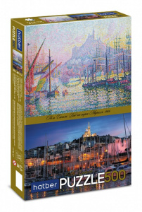 Пазлы  500 элементов  330*480мм. "Art&Photo. Поль Синьяк. Вид на порт Марселя" Premium