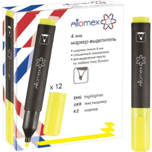 Текстовыделитель "Attomex" 1-4мм желтый