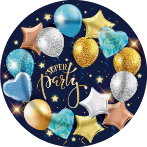 Тарелка бум. "Супер пати" 18см, 10шт/уп