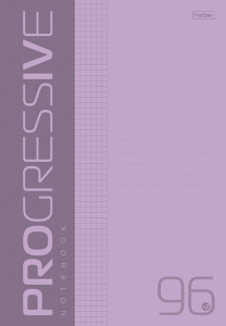 Тетрадь А4  96л кл. скоба Hatber  пласт.обл. "PROGRESSIVE. Фиолетовая"