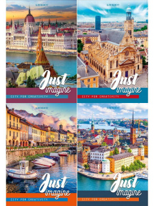 Блокнот А6  40л гребень "Потрясающая архитектура" клетка