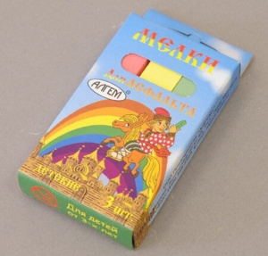 Мел цветной асфальт. 3шт.