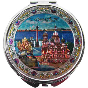 Зеркало 7см "Грифон-Спас-Дворцовая" серебро