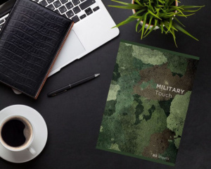 Тетрадь А4  80л кл. скоба ПЗБМ "МилитариТач" софт-тач, белизна 100%