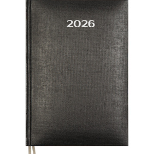 Ежедневник дат. 2026г А5 Attomex. Lancaster 336стр., черный, тв.обл., ляссе