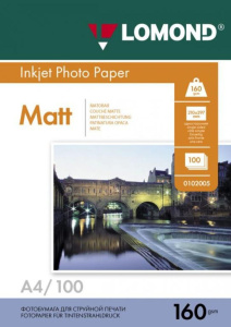 Фотобумага INK JET LOMOND А4 160г, 100л, матовая, одностороняя