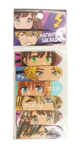 Набор закладок магнитных  6шт., "Аниме"